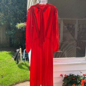 Stunning ASOS satin long sleeve hi neck midi dress